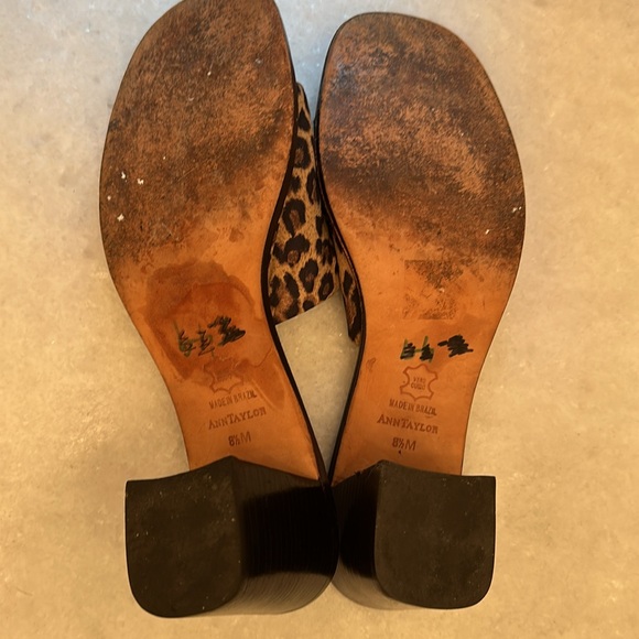 Vintage 90s Ann Taylor mules heel slides, animal print vamp 8.5 - Picture 4 of 8